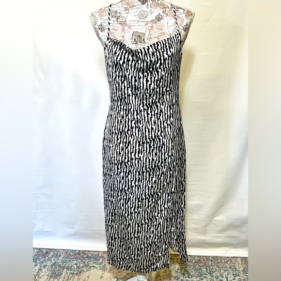 OPEN EDIT Beige and black‎ zebra print slip dress size M. - Picture 2 of 14